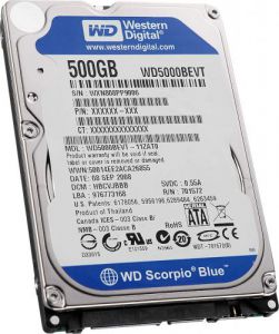 Жесткий диск 2.5" SATA II 500 Gb 5400 rpm WD Scorpio Blue